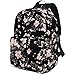 Sinpooo Canvas Backpack,Washable Recycle Cotton 15.8 Inch Backpack Purse for Women Fashion, College Back Pack Bag for Women Daypack Travel Business Work Bag(Flower)