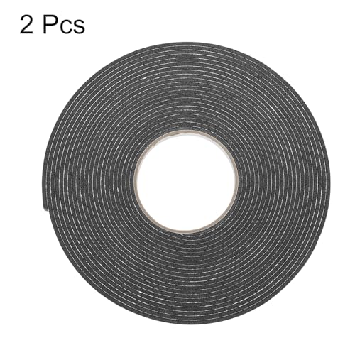 Image of uxcell 2pcs Rolls Double Sided Foam Tape Removeable Foam Sponge Mounting Tape Strong Adhesive Tape Strips(Black, 32ft x 1 /2 inch x 1 /8 inch) for Home Paint Wall Hanging Poster Decor