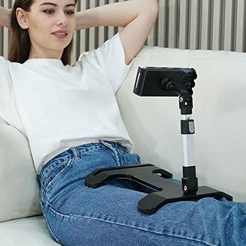 WEYHTF Cell Phone Stand Holder Vertical Black , 5 Heights 360°Angle Adjustable Phone holder for bed or table , foldable Stable Phone Stand Holder for Phones/ipad/iphone Cover