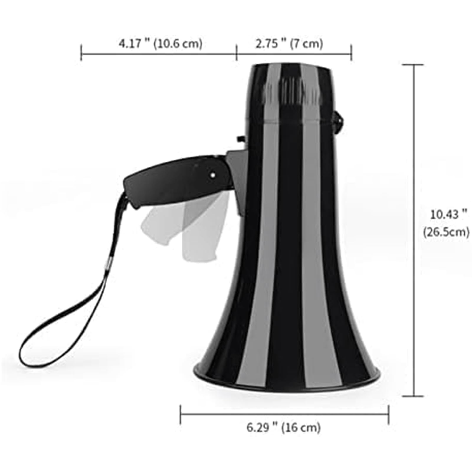 240S Grabación Bullhorn Sirena incorporada Megáfono portátil Actividades al Aire Libre Árbitro Megáfono Altavoz Negro