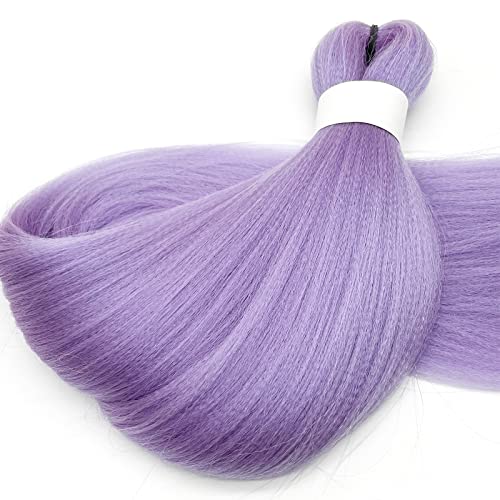 Braiding Hair Pre Stretched Light Purple Lavender Braiding Hair Colored Hair Extensions For Braiding Micro Box Braids Yaki Knotless Kanekalon Prestretched Braiding Hair 26 Inch Folded 3 Packs #TOP4