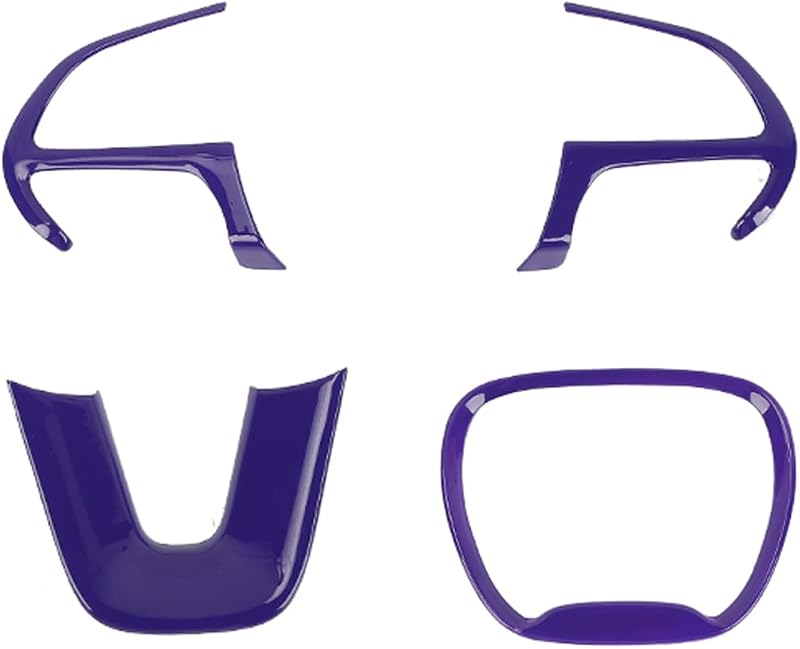 Kit de acabamentos para volante em ABS JeCar compatível com Dodge Challenger e Charger 2015–2023 e Durango 2014–2022, roxo