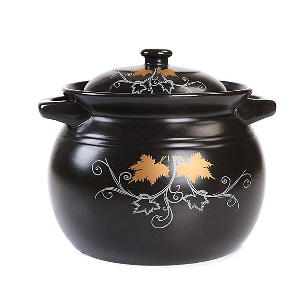 Casserole en Terre Cuite 4.8L Pot à ragoût en céramique multicuisines