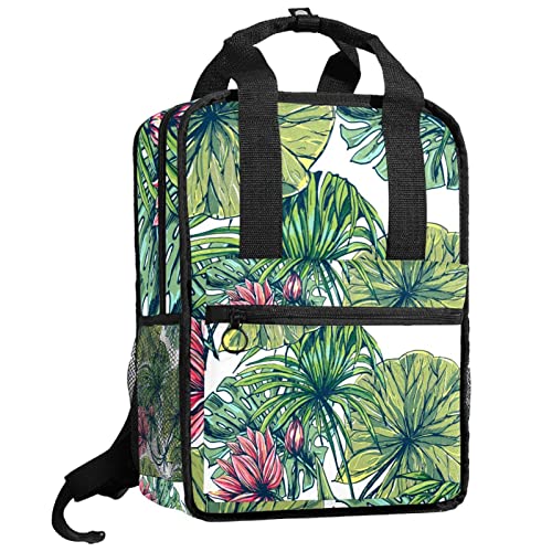 Sac à dos garçons paons et fleurs pour l'école, grand cartable filles ajustable