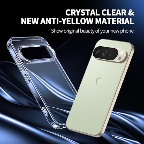 COPIKE Shockproof Case for Google Pixel 10 Pro XL with 2 Pack Screen Protector, Anti-Yellowing Slim Anti-Scratch Camera Protection Phone Case, Clear