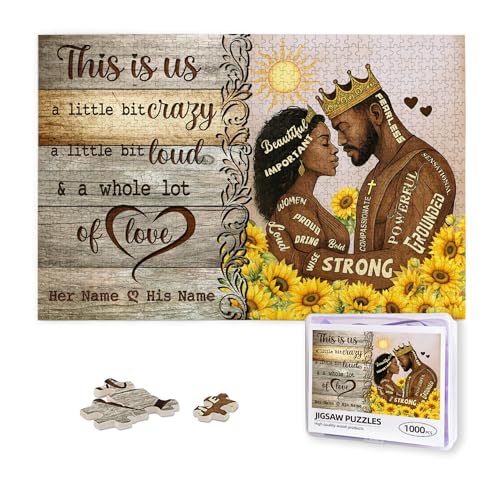 Personalized 1000 Piece Puzzle for African American Couples – This