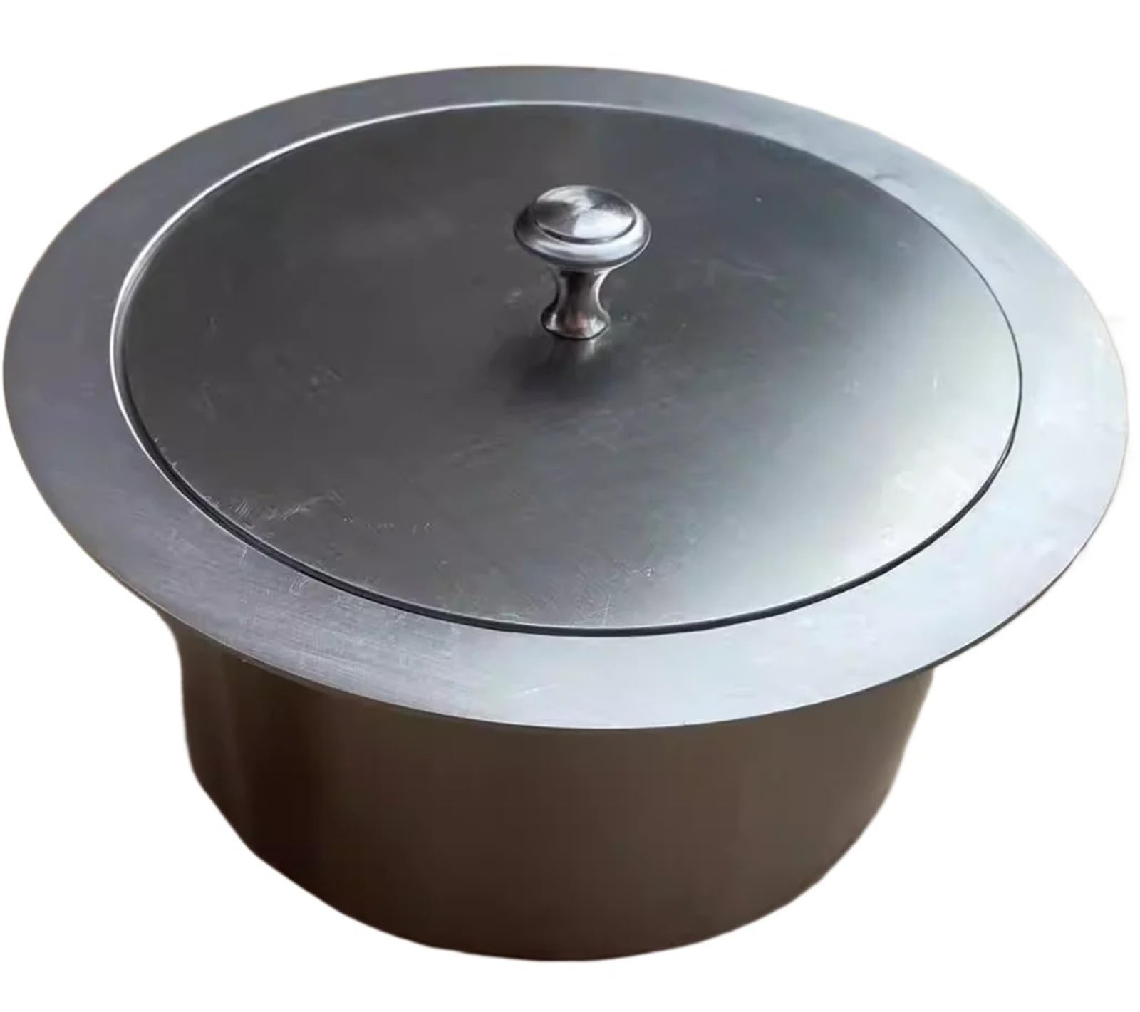 Pattumiera Da Incasso Per Piano Di Lavoro Con Cope Scivolo for rifiuti rettangolare rotondo quadrato con coperchio a manopola scardinato Piano di lavoro da laboratorio(Square 260MM)