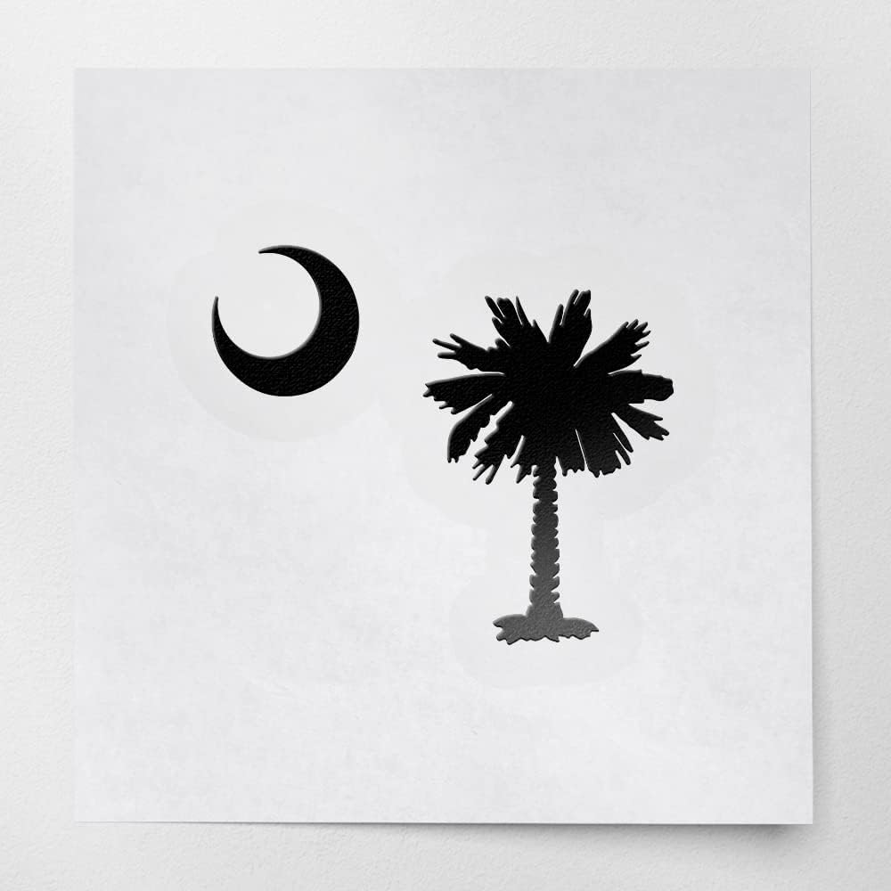 Transparent Decal Stickers of Palmetto Tree Moon Stencil
