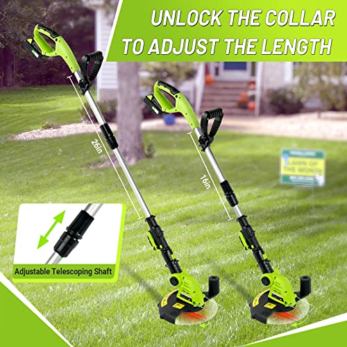 COPLAR Grass Trimmer & Edger 20V, 10 inch Cordless Trimmer 2.0Ah Battery and Charger Included
