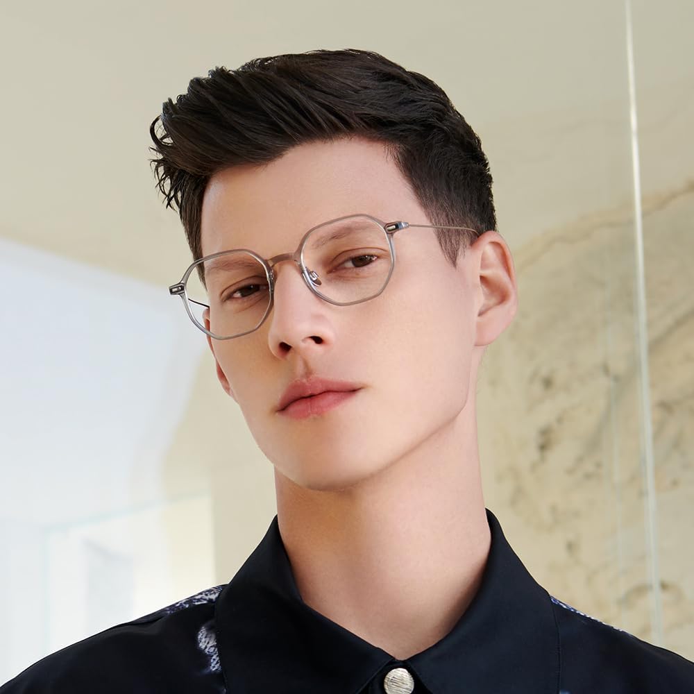 BOLON Unisex Titanium Polygon Prescription Eyeglass Frames BH6006 Frisco 49mm, Exclusive Eyewear Brand of EssilorLuxottica