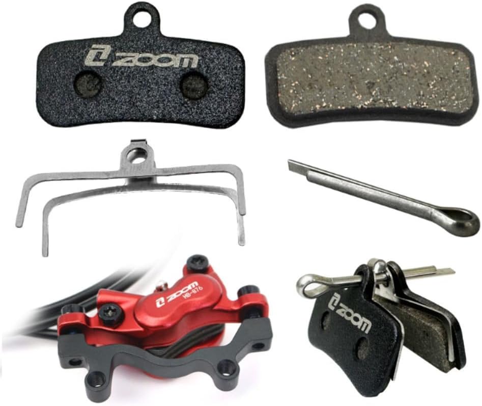 Two Pairs 4-Piston Brake Pads Four-Piston Oil Semi Metal Bicycle Brake Pads for Zoom HB876 Shimano D02S XT M9020 M8020 Saint M640 M800 M810 M820 M520 M420 876 Disc Brake