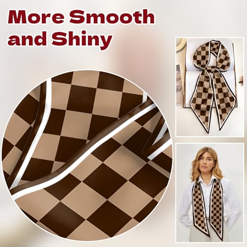Head Hair Scarf Neck Silk Feeling Scarves Long Thin Satin Fashion Handbag Cute Decoration Women Girls 59 * 6.7''4