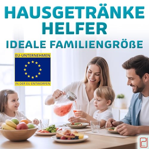 Glaskaraffe mit Deckel 2 Liter, Wasserkaraffe mit Auslauf | Eistee Krug, Saft Krug, Borosilikatglas für Hausgemachte Getränke/Eistee/Milch/… – Ansicht 6