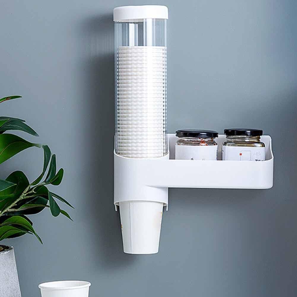 SKOFRI Paper Cup Dispenser Holder Wall Mounted Plastic Drinking Water