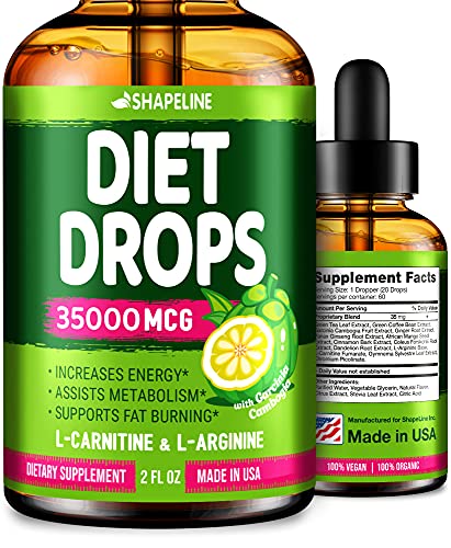 Weight Loss Drops - Appetite Suppressant for Women & Men - Made in The USA - Natural Metabolism Booster - Fast Weight Loss - Diet Drops with Garcinia Cambogia, L-Arginine & L-Glutamine 2 Fl Oz
