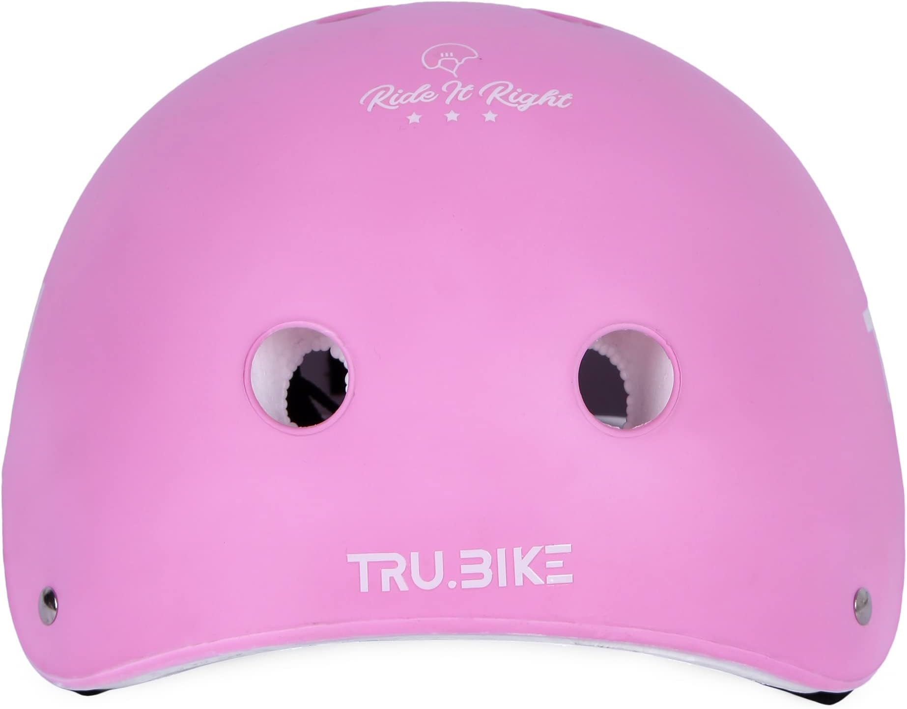 TRU Cycling Helmet for Kids, ABS Outer Shell, EPS Inner case, Strong Buckle, Multi air Vents, Comfortable, Washable, Lightweight, Motorsports, Skating and Hiking (8-12 Years, Pink)