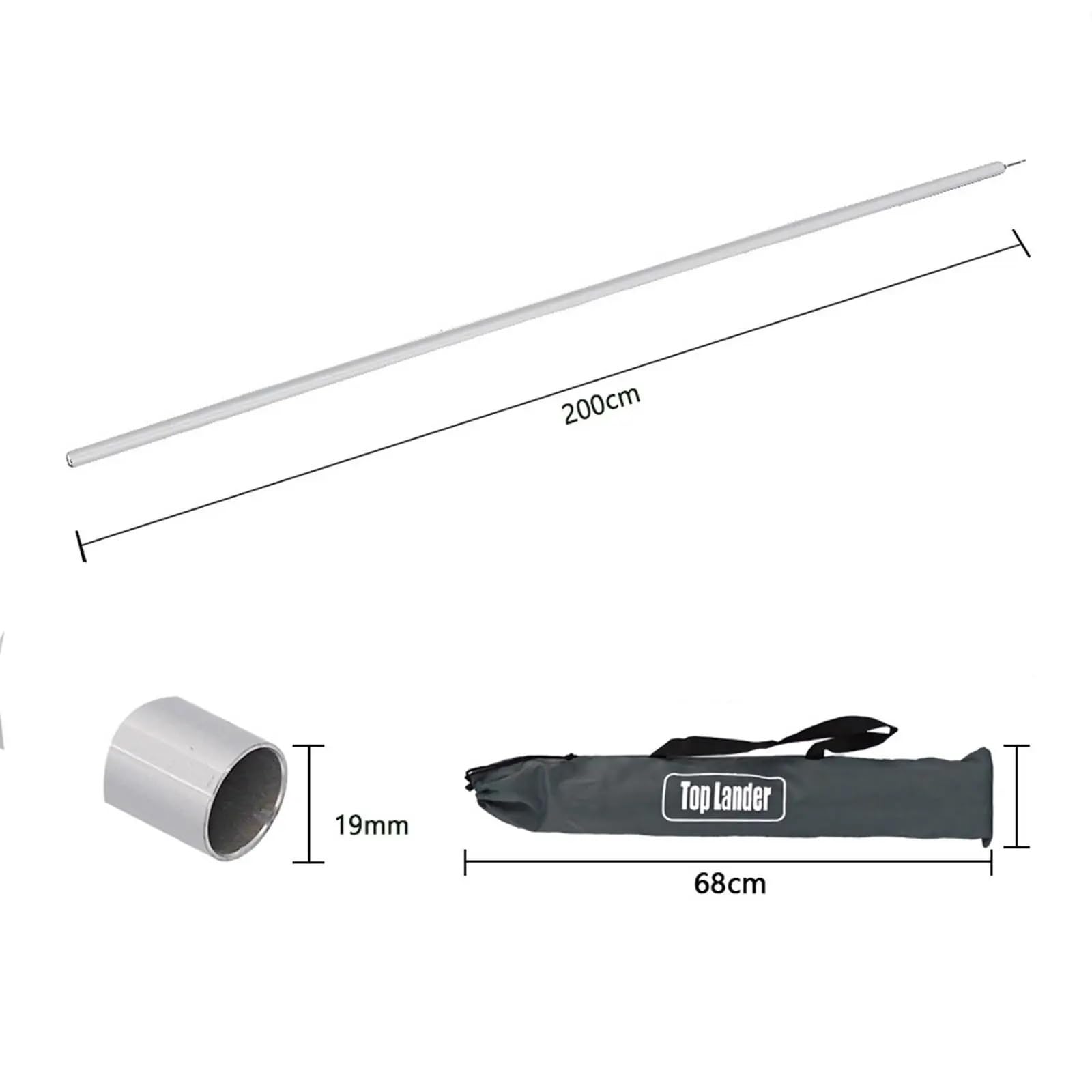 Leichte Zeltstangen Aluminium-Planenstangen for Camping-Rucksackunterstände