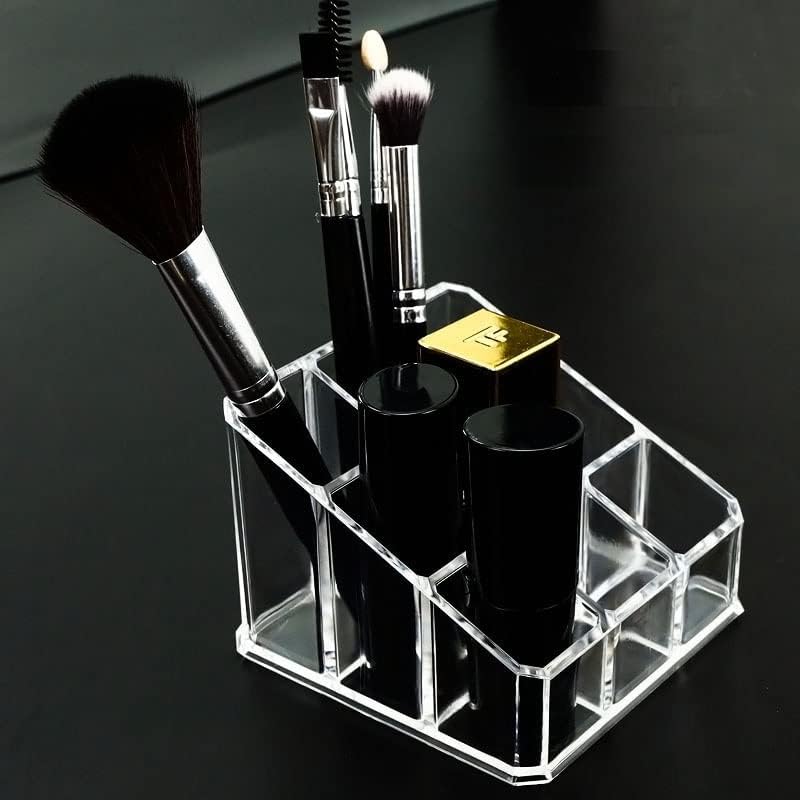 Miniatura 6 de Organizador de maquillaje acrílico, vitrina de almacenamiento de cosméticos, soporte para brochas de maquillaje, dispensador de lápiz labial,
