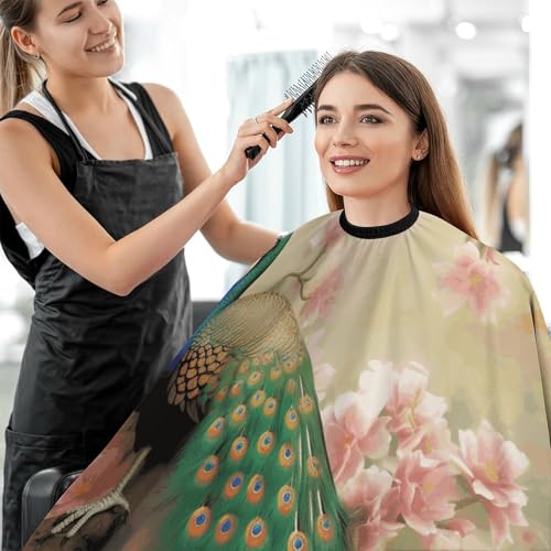 Capa para corte de cabello unisex con diseño Pavo Real miniatura 5