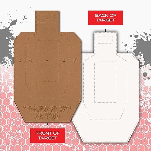 Image of Official USPSA /IPSC Cardboard Targets, Competition Torso Target, Silhouette Shooting Target, Cardboard Targets. Made in USA