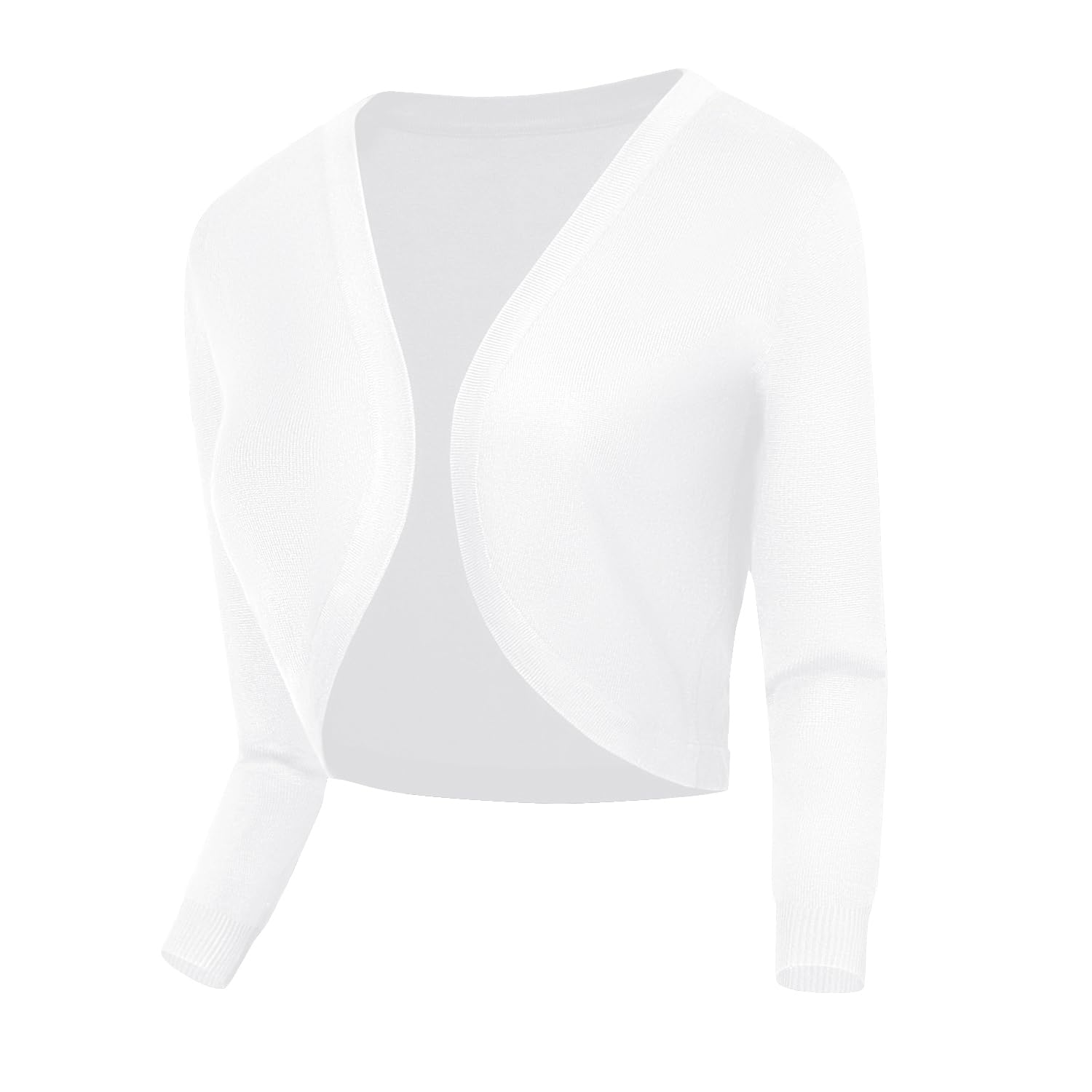 Urban CoCo Women's Cropped Cardigan V-Neck Button Down Knitted Sweater 3/4 Sleeve