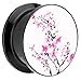 Produktbild Piersando Ohr Plug Piercing Kunststoff Motiv Comic Picture Flesh Tunnel Ohrplug mit Blumen Schwarz Weiß Pink 12mm