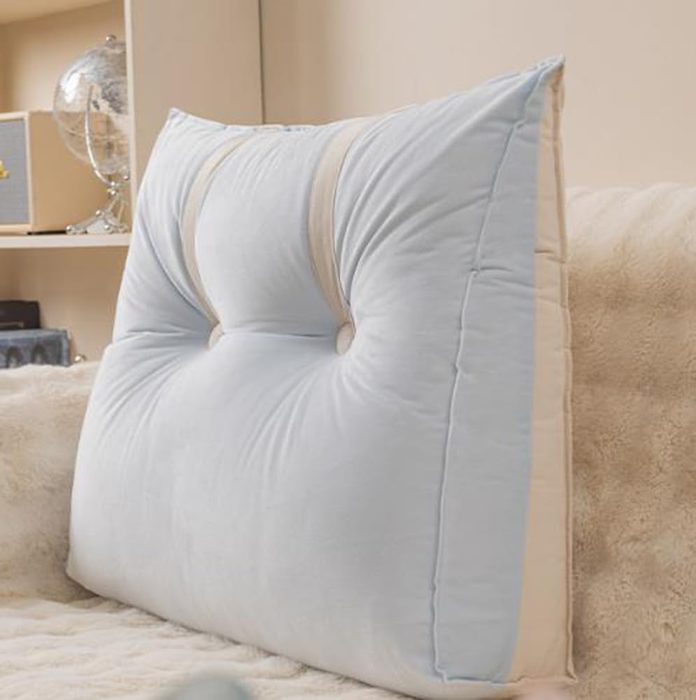 Weiches Lendenkörperstütz-Kopfteilkissen, 60 cm hoch, Rückenpositionierungskissen mit abnehmbarem Bezug, dekorative Erkerfenster-Teppichauflage für Sofa/Outdoor-Stuhl (Weiß-Rosa, 91 x 60 x 15 cm)