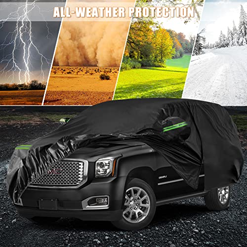 Image of Waterproof Car Cover Replace for 2007-2025 Chevy Tahoe /GMC Yukon /Cadillac Escalade, 6 Layers All Weather Car Covers with Zipper Door for Snow Rain Dust Hail Protection (Tahoe)
