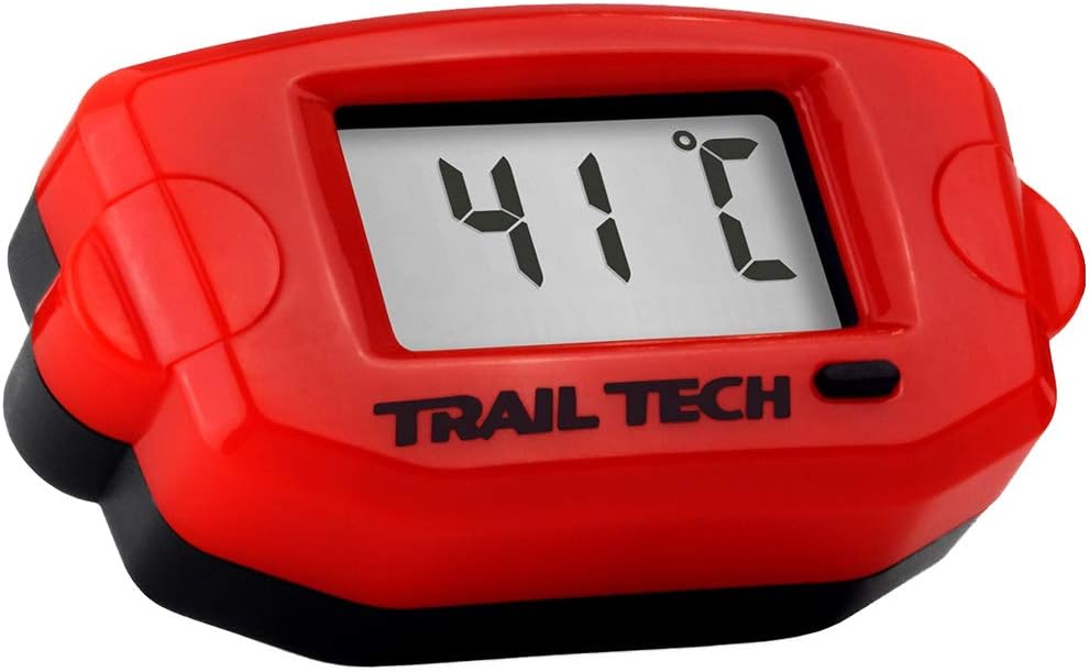 Trail Tech 744-EF8 Red TTO Digital Temperature Gauge 8mm Radiator Fin Sensor