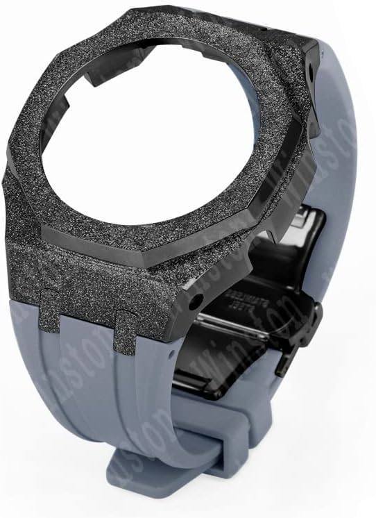 EZZON New Modification Kit For GA-2100 GA2110 Mod Kit Metal Emery Case with Strap, For GA2100 Mod 316L Steel Frosty Scrub Bezel