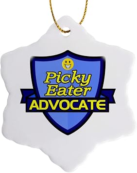 3dRose Picky Eater Advocate Support 3 inch Snowflake Porcelain Ornament