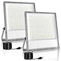 Indmird 2 Pack 300W LED Flood Light Outdoor, Exterior Flood Lights, Outdoor Flood Lights, Plug in Flood Light, for Yard, Garden, Playground, Lawn, Garages,Basketball Court, Stadium