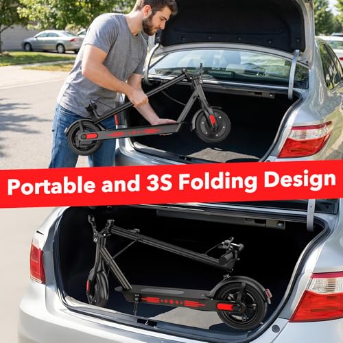 Image of Electric Scooter,8.5 inch /10 inch Solid Tires,UP to 19MPH,350W /500W Powerful Motor,20-31 Mile Range with Braking System,Foldable Lightweight Electric Scooter for Adults,Max Load 265 LBS,App Control