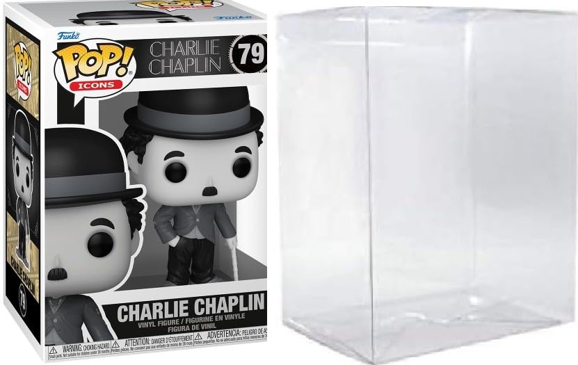 Funko Pop! Icons Charlie Chaplin Figura de vinilo #79 con funda protectora