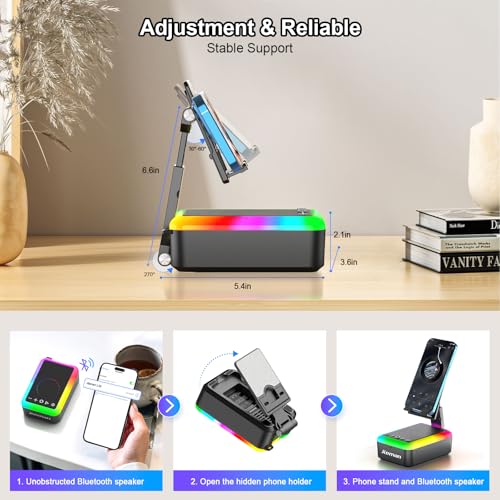 image for JTEMAN Gifts for Men Women, Cell Phone Stand with Bluetooth Speaker an