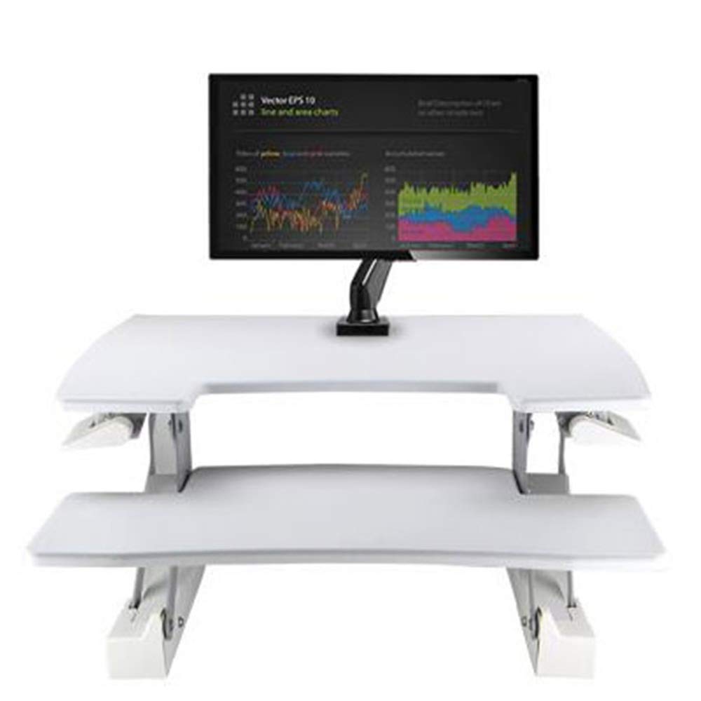 CGCSYZ Ergonomic Adjustable Standing Desk Converter - Corner Desktop Lifting Board for All Workstations Fits Any Office Setup Sit-Stand Solution for Enhanced Comfort and Productivity (White One Size)
