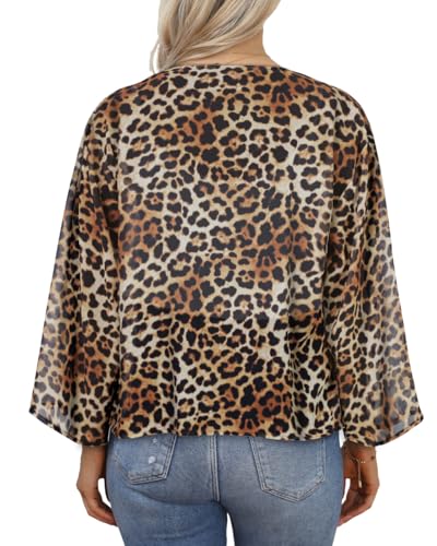 Image of Womens Summer Tops Short Shrugs Kimono Cardigans Casual Chiffon Bolero Jackets 2026