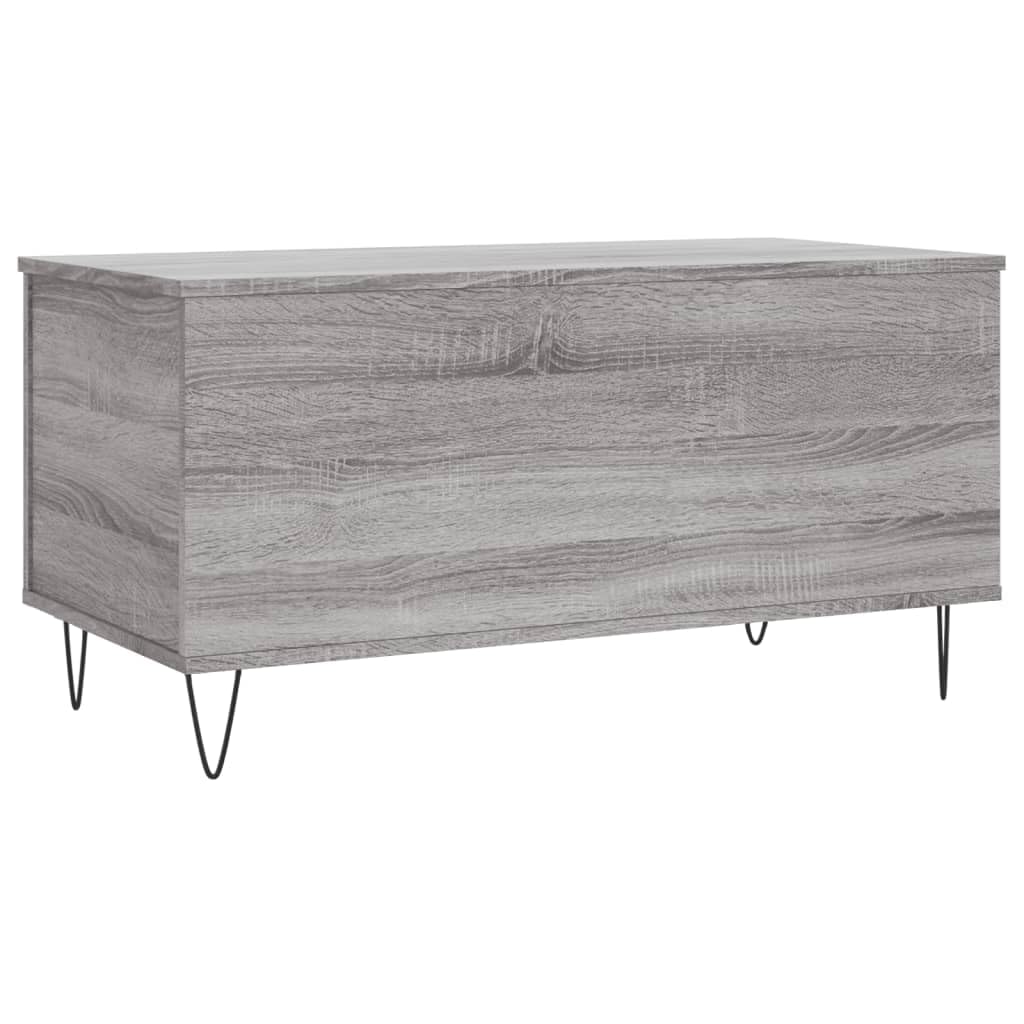 Homgoday Table basse grise Sonoma 90 x 44,5 x 45 cm en bois d'ingénierie, table d'appoint pour salon, salle de réception d'invités, chambre à coucher et mobilier de bureau