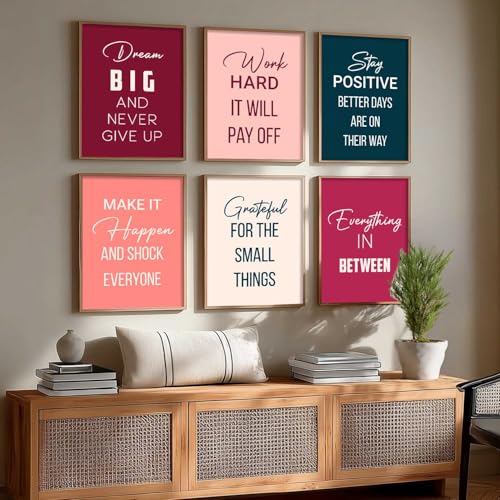 Image of kotart Inspired poster Motivational Quotes | Wall Hanging frames for Living Room | Bedroom | Office | Gift | Decoration frames for Home | Painting wall Decor Set of 6 Multicolo (10x13 inch, J)