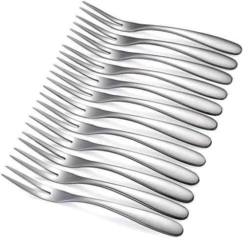 Miniatura 2 de Tenedores de postre Tenedores de acero inoxidable de 12 tenedores de aperitivo de degustación, mini tenedores para aperitivos, frutas y postres
