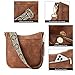 BOSTANTEN Crossbody Bags for Women Trendy Vegan Leather Hobo Purses Shoulder Handbags With Wide Shoulder Strap Brown