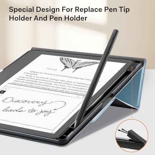 Image of CoBak Case for Tablet Reader - All New PU Leather Cover with Auto Sleep Wake Feature for Tablet Reader 10.2 inch 2022 & 2024 Released with Pen Holder (not Compatible with Remarkable),Sky Blue
