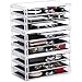 Ikee Design Acrylic Jewelry Makeup Storage Drawer Organizer, Three Pieces Storage Drawers 9 Large Drawers Set for Home Storage, Store Display and Office Stationary Drawers