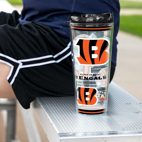 Image of Rico Industries NFL Football Cincinnati Bengals Double Wall 20oz Tritan Tumbler
