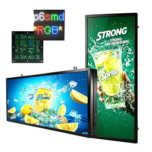 Image of P6 Programmable LED Sign 40x17inch Outdoor, 5000CD Ultra-Bright 160x64 Resolution Full Color LED Display, IP65 Waterproof WiFi Control Scrolling LED Sign Plug & Play for Video & Image Advertising