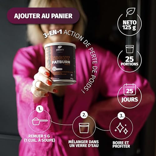 Nature's Finest by Nutrisslim Night Fatburn - Brûleur De Graisse Extrême (125 g) Avec Morosil (400 Mg) Pour La Perte De Poids, L-Carnitine Et Extrait De Vin Rouge - Valériane Pour Le Sommeil – Image 7