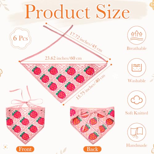 JaGely 6 Pcs Crochet Bandanas Headbands for Women Girls Knitted Floral Boho Crochet Head Scarf Vintage Head Kerchief Decor