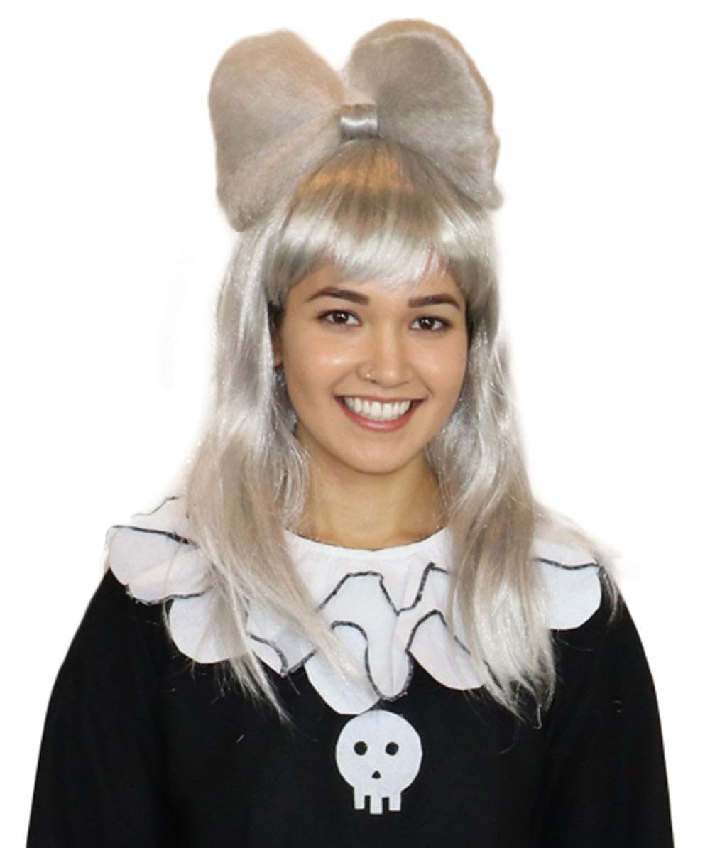 Adult Women’s Bun Wig for TV/Movie Long Butterfly Wig, Flame-Retardant Synthetic Fiber, Great for Halloween – Grey Adult Women’s Bun Wig for TV/Movie Long Butterfly Wig, Flame-Retardant Synthetic Fiber, Great for Halloween – Grey