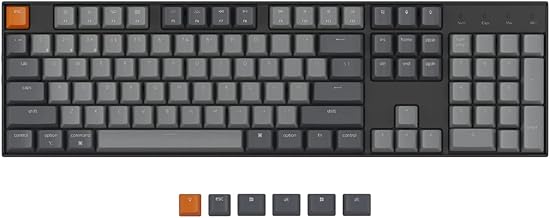 K10 Wireless Mechanical Gaming Keyboard, 104 Keys Full Size Gateron G Pro Brown Switch, White LED Backlight Rechargeable USB-C Wired Bluetooth Professional Office Keyboard for Mac/Windows