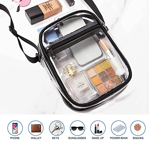 Clear Bag Stadium Approved Pvc Messenger Purse Bags With Adjustable Strap For Men& Women Beach Concerts Sports Event (Crossbody) #TOP3